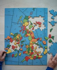 British Isles Counties and Sea Areas Wooden Jigsaw Puzzle - Heirloom Puzzles 