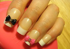 Pretty 3D BOWS PINK BLACK RED