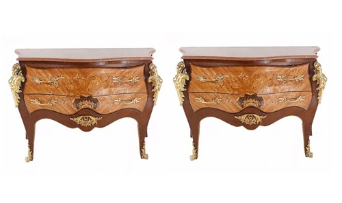 Pair louis commodes bombe - pair,