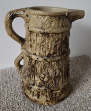 Hillstonia Jug Medieval Style Wood Effect Stoneware Large Pitcher Vintage 9 1/4"