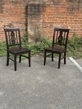 Harley Fiddleback  & Harley Bullseye  Solid Beech Dark Oak Chairs