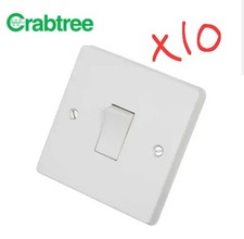 Crabtree 10A 1 Gang 2 Way Light Switch White Pack Of 10