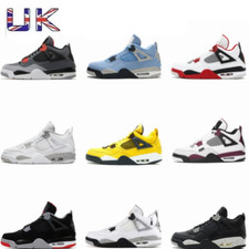 2025🔥 Air Retro 4 Mid Military Black White Size UK 3-10 xmas Birthday Gifts New