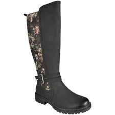 Floral Mid Calf Boots Winter