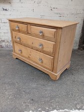 Antique Victorian pine 2 Over 2  Chest Of Drawers