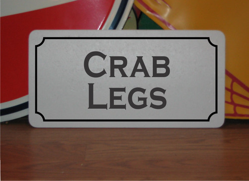 Crab legs metal sign - crab,