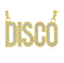 Gold DISCO Chain Necklace Punk Big Gangster Shinny Rapper Fancy Dress Costume