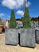 Galvanised riveted planter - metal garden planters - garden planters