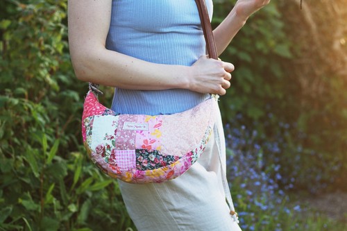 Patchwork quilted y2k crescent - quilted,