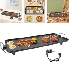 Electric Teppanyaki Grill Table Hot Plate Non-stick Plate BBQ Griddle Camping