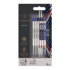 Parker Quink Ink Ballpoint & Gel Pen Refills - Pack of 6 - Parker Pen Gel Refill