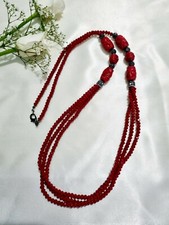 Exquisite Turkish Jewellery Hand Made Necklace, A Blend of Red Crystals