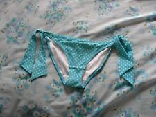 LA SENZA Blue White Polka Dot UK Size 8 Bikini Bottom Brief with Side Ties