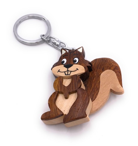 Handmade wood keychain - handmade,
