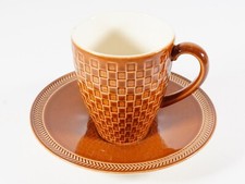Vintage 1998 Wedgwood Weekday Weekend Espresso Brown Earthenware Cup and Saucer