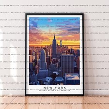 Sunset Over Manhattan Skyline