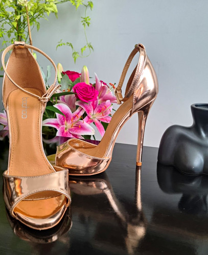 Boohoo rose gold metallic open - rose,