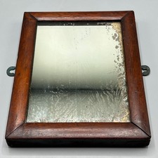 Small Antique Mahogany Wall Mirror Victorian 19th Century Foxed Wooden Framed