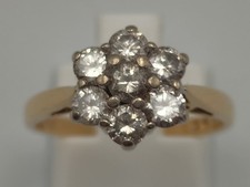 Ladies 18ct Gold 1ct Diamond Daisy Cluster Ring - Size L + Appraisal