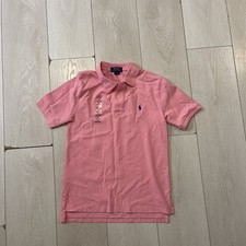 Polo Ralph Lauren Boys Aged 10-12 Pink Polo Shirt New Without Tags