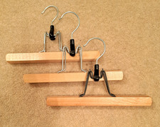 3 Vintage Wooden Clamp Clothes