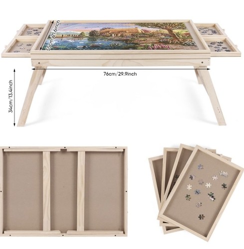 Wooden jigsaw puzzle table - puzzle,