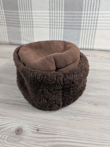 Brown suede shearling russian - suede,