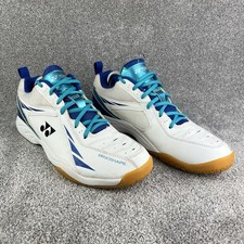 Yonex SHB 60U Men's Badminton Shoes Size UK9 White Blue Excellent Con Non Mark