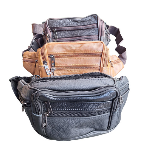 Real genuine leather bum bag - genuine,