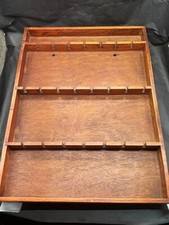 VINTAGE WOOD WOODEN WALL MOUNTED DISPLAY CABINET CASE FOR SPOONS