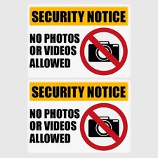 Security Notice No Photos OR Videos Sticker Sign For Bus Coach Taxi Shop Office