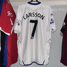 Birmingham City 2007/08 Umbro Away Football Shirt White Larrson 7 Mens Large