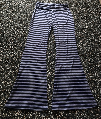 Black grey stripey bootcut - stripey,
