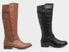 UK Womens Buckle Knee High