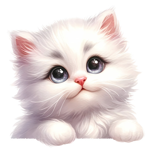 Fluffy white persian kitten - fluffy,