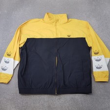 Adidas Mens Track Jacket 2XL XXL Yellow Black Firebird Originals SST Shell Top