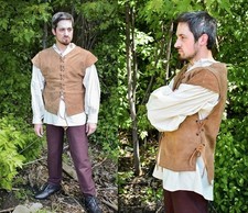 Medieval suede leather - leather, jerkin