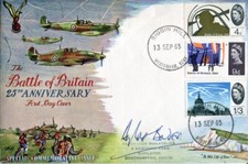 Battle of Britain FDC with Biggin Hill postmark signed by RAF ace Douglas Bader