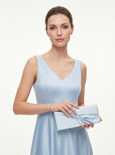 Women satin pleated clutch - pleated,
