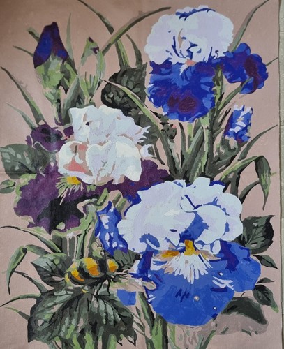 Iris flower canvas painting - iris,