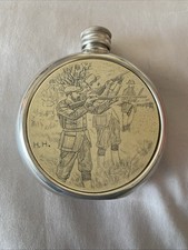 Boxed Artistic Pewter Round Flask *read info*