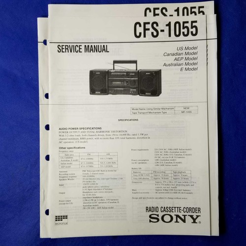 Sony cfs 1055 service - cfs-1055,
