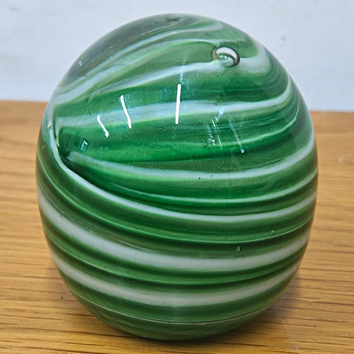 Mdina glass green white - glass,