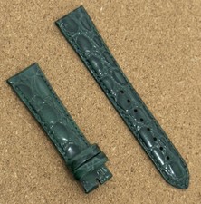 Hirsch 18mm Green Crocodile Embossed Genuine Leather Watch Strap Band