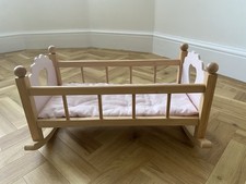 John Lewis Wooden Rocking Dolls Cot, With Mattress, Pre Owned Collection Only