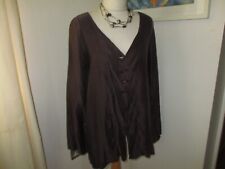 Out of Xile aubergine  brown linen & silk jacket/shacket size 2 @ 12/14 stunning