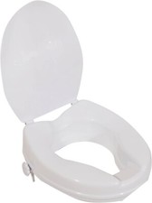Raised Toilet Loo Seat with Lid For Disability & Elderly Persons - 2" With Lid