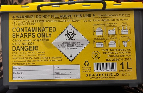Sharpsguard sharps bin litre - sharps,