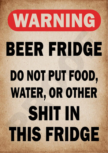 Funny metal wall sign warning - metal,