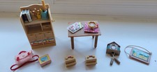 Dollhouse Coffee Table Storage Cabinet Wall Clock Miniature Mini Accessories Lot